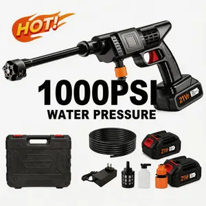 Cordless Pressure Washer Gun – Portable Car Wash, Battery Powered High Pressure Washer Gun with Foam Sprayer, Portable Pressure Washer for Cars, Driveways & Garden Cleaning