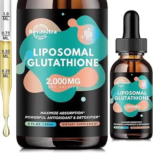 Liposomal Glutathione Supplement - 2000mg Glutathione Liquid Drops with Vitamin C, Curcumin & Trans-Resveratrol - Powerful Antioxidant for Immune, Skin Health, Aging Defense & Liver Detox - 2 Fl Oz