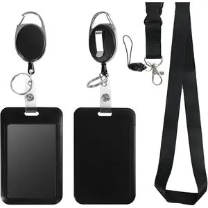 Retractable ID Badge Holder with Breakaway Lanyard, Heavy Duty Badge Reel, Detachable Keychain, Cruise Ship Cards Holder for Nurse Officer Teacher Security Staff Women Men