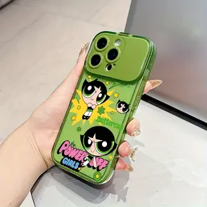 Cute The Powerpuffs Girls Cool phone case suitable for iPhone 16 15 14 13 12 11 Pro Max X XR XSMAX 8 16 Plus flip mirror back cover Protective, Casing