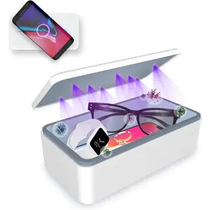 Multifunctional UV Light Sanitizer Box with Wireless Charging and 8 UV-C LED Lights for Phones, Toothbrushes, Jewelry, and More springtok