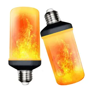 4 Modes Flame Bulb With Gravity Sensor E26 E27 Lamp Holder Flame Bulb LED Flame Effect Bulb Holiday Simulation Flame Decoration Lightbulb Base