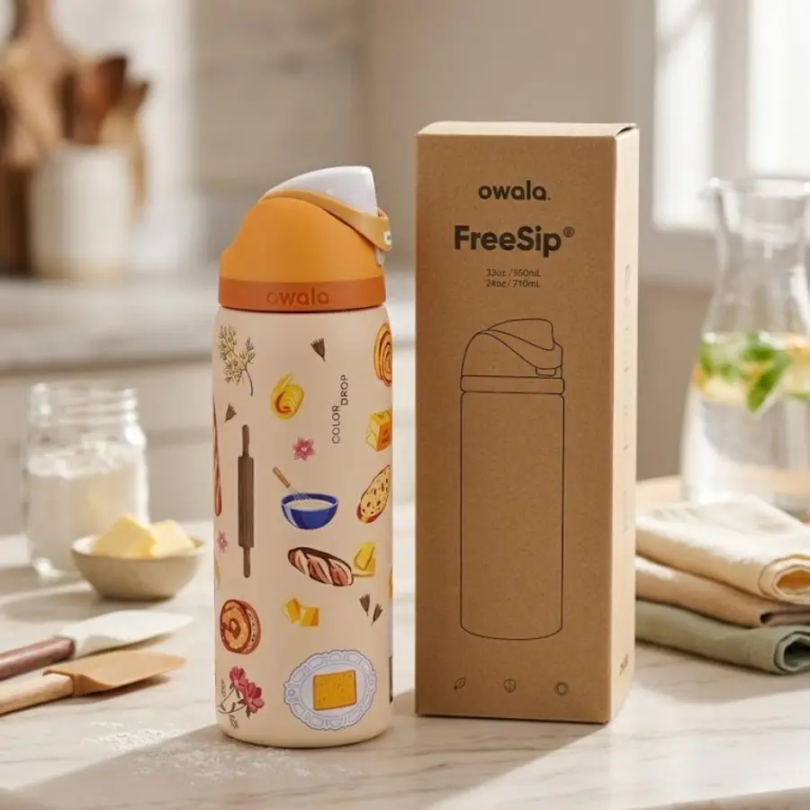 Owala - Brunch Brunch Stainless Steel Insulated Water Bottle Leakproof Double Wall Vacuum Tumbler Reusable Travel Cup for Office Outdoor, Travel, & Daily Use