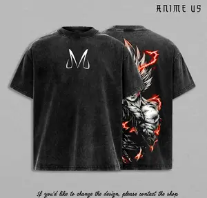 Saiyan Prince Warrior Power T-Shirt – Vintage Washed DBZ Inspired Tee, Anime Graphic Shirt, Oversized Soft Cotton Streetwear, Unisex Casual Apparel