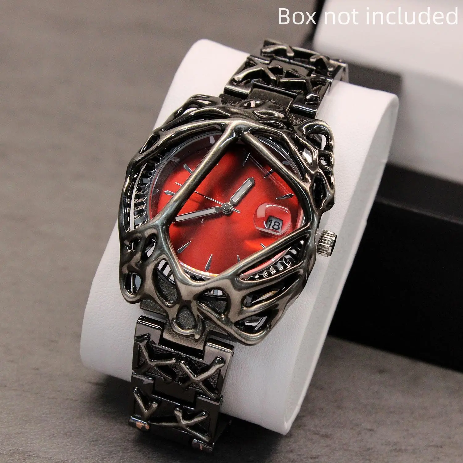 Men's Vintage Distressed Hollow Skeleton Alloy Quartz Wristwatch - Adjustable Strap, Durable Irregular Case, Stable Timekeeping, Fashionable Metallic Old-School Adjustable Quartz Watches, Ideal Guy Gifts, Men's Fashion Accessories, Alloy Quartz Watches