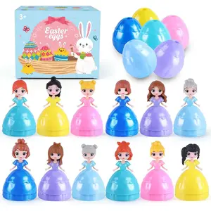 12 PCS Princess Prefilled Easter Eggs, Easter Basket Stuffer,Hunt Gifts for Kids, Classroom Prize and Party Favors Toys Capsules