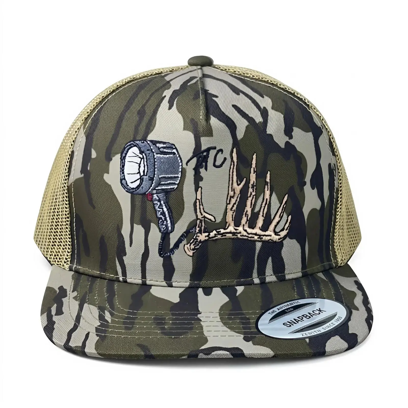 Essential Gear Deer Hunting Trucker Hat, Premium Camo Mesh Snapback Cap, Buck & Turkey Hunter Outdoor Hat, Adjustable Hunting Cap, Gift for Hunters