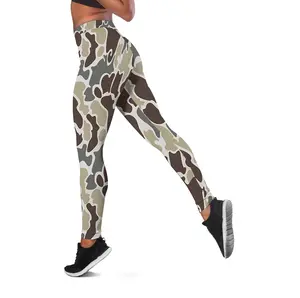 Duck Camo Women's Leggings, Yoga Pants, High Waist Hunting Tights, Women's Outdoor Fitness Outfit Bottoms