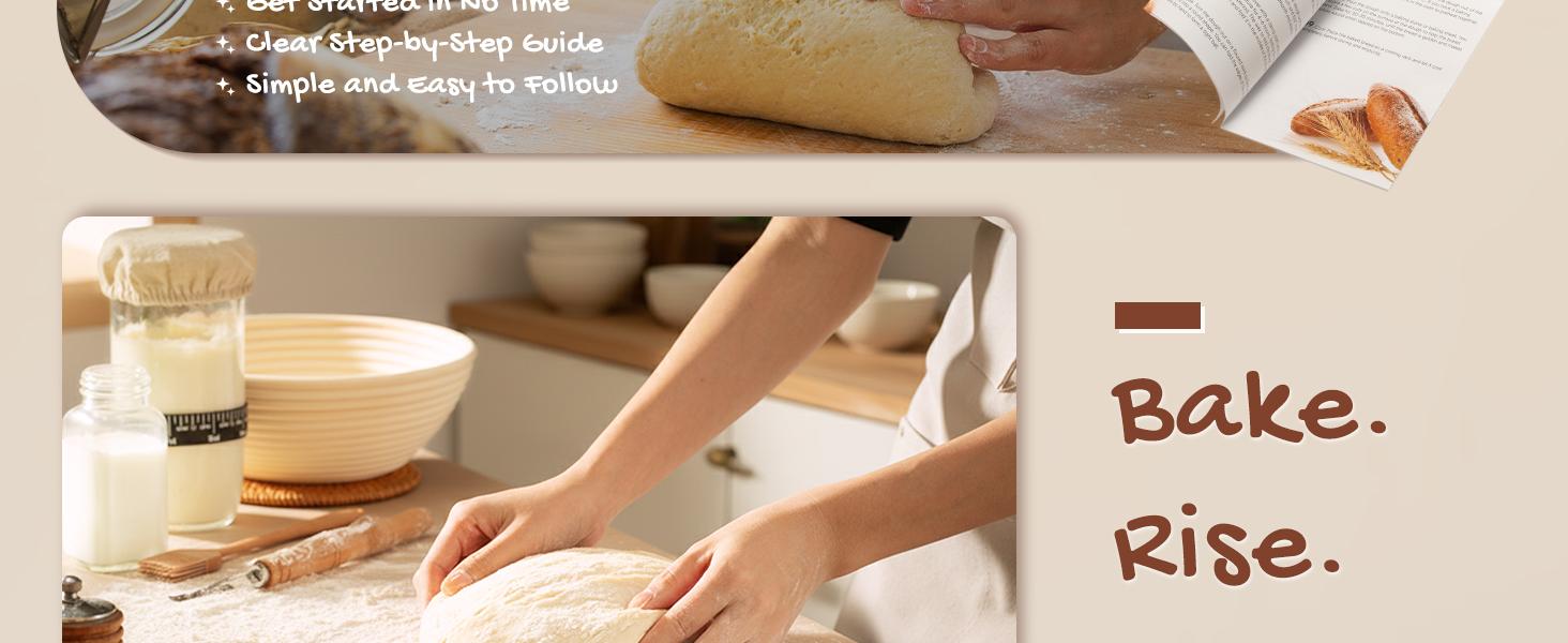 Astercook 56-Piece Sourdough Starter Kit with Round & Oval Banneton Baskets – All-in-One Bread Making, Proofing & Baking Supplie Bake Bakeware