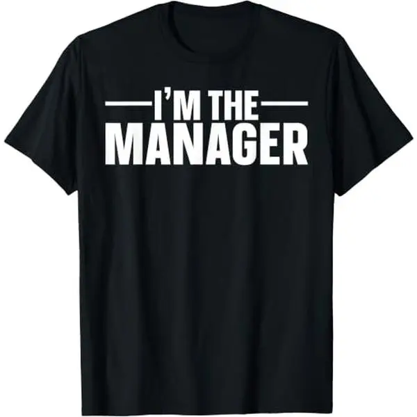 Men Casual Short Sleeve T‑Shirt I'm The Manager Text Print Everyday Casual Tee Top Sweatshirt TOP