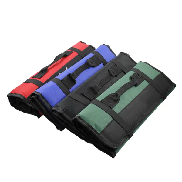 Portable Roll-Up Tool Organizer Bag with Multiple Pockets