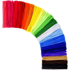 1000 Pcs 20 Assorted Colors 12 Inch Pipe Cleaners Chenille Stems for DIY Art Creative Crafts Decorations