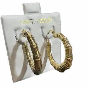 Bamboo Hoops 14Kt Gold