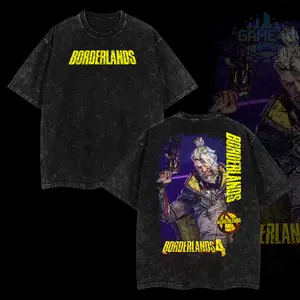 GameLife4U Retro Borderlands 4 Bang Bang T-Shirt 100% Premium Cotton Oversized Washed Classic Fit Menswear Top Casual Graphic Soft Clothes Apparel
