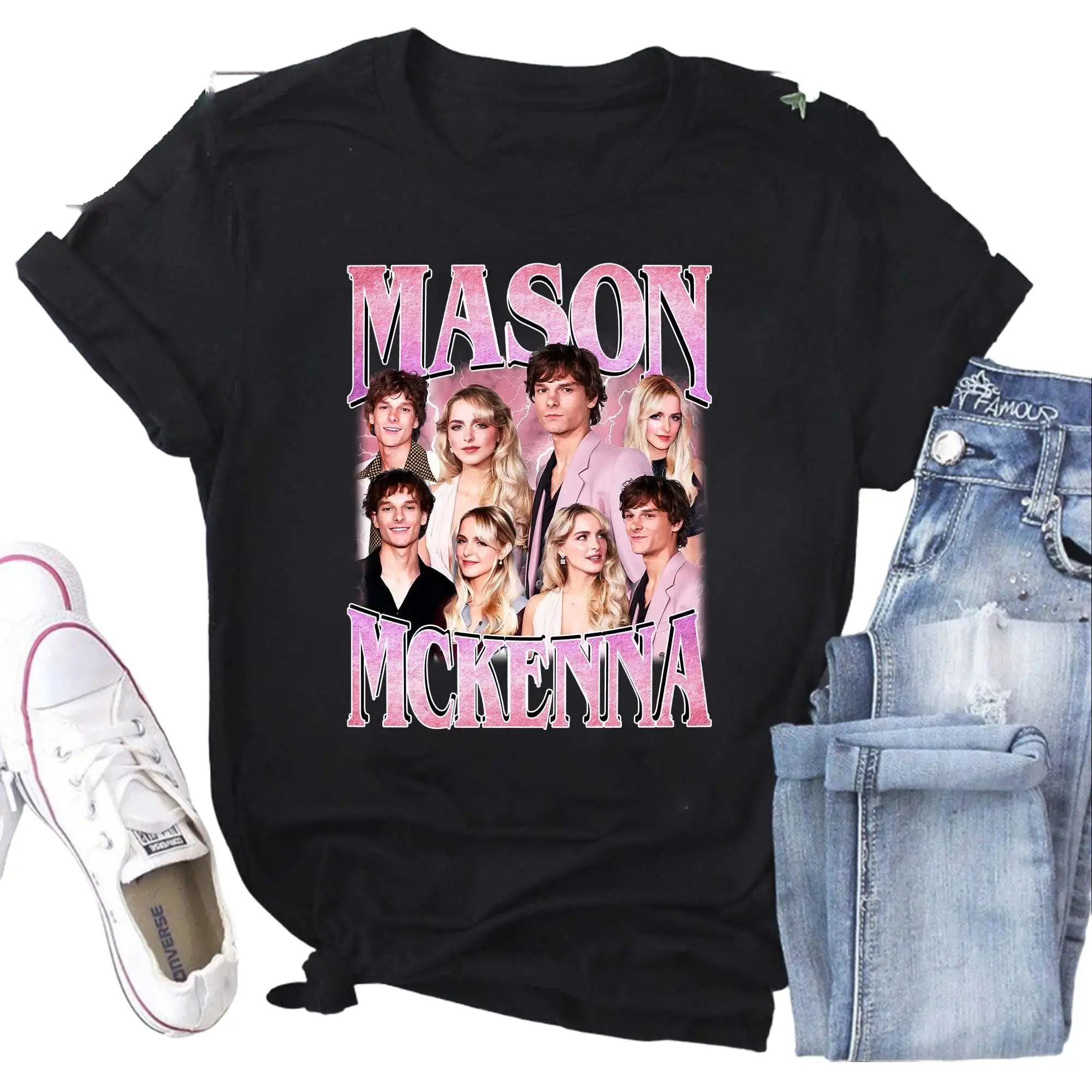 Mason Thames Shirt, McKenna Grace Bootleg Tee, Retro Graphic Y2K Unisex T-Shirt Classic Cotton