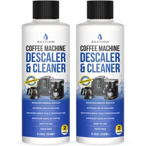Bastion Coffee Machine Descaler & Cleaner - 4 Uses. (2 Bottles) Espresso Maker
