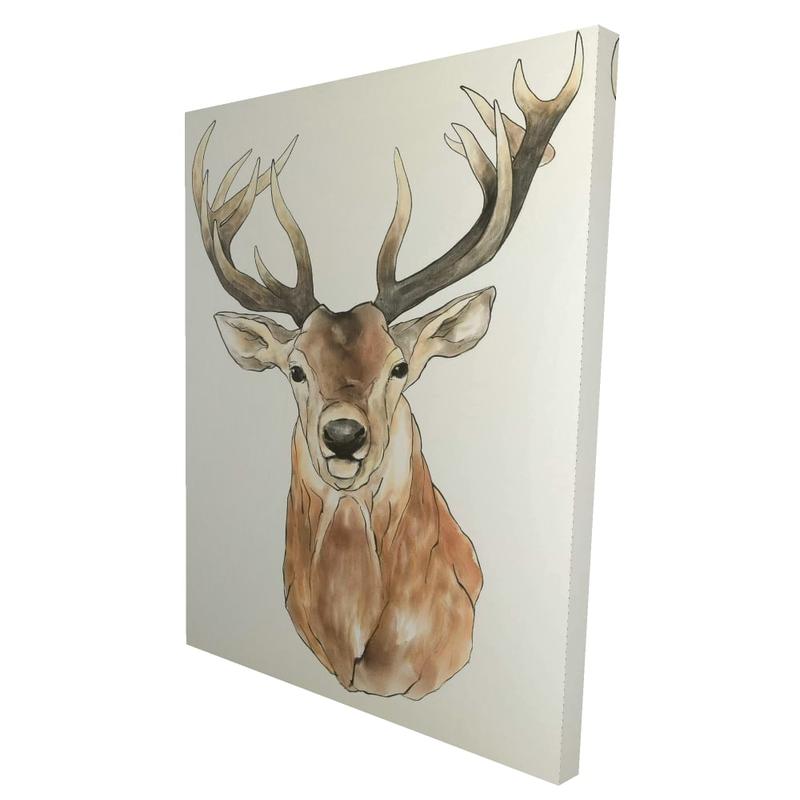 36x48 in. Lifelike High-Def Brown Deer Animal Face Photo Print - 360 Stand, Hangable, Nature Wall Art, Decorations for Room, Man Cave Decor, Art Lover Lifestyle Home Decor for Bedroom