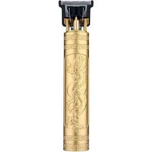 10PCS Carved Hall Trimmer - Professional Hair Clippers for Men, USB Rechargeable, Cordless Hair Cutting Machine with Adjustable Combs and Cleaning Brush (Gold)