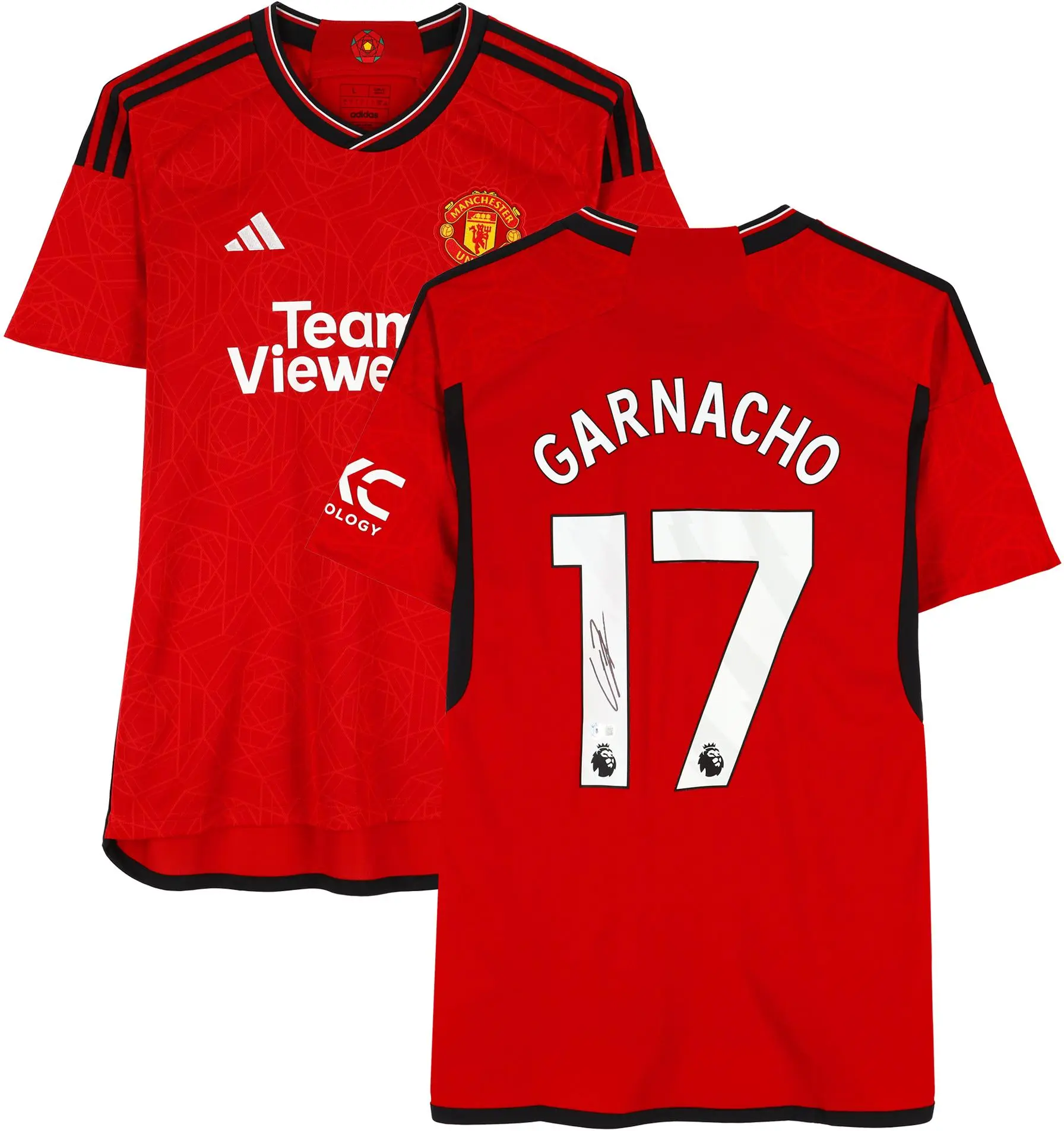 Alejandro Garnacho Manchester United Autographed 2023-24 Red Home Adidas Jersey - BAS - Fanatics Authentic Certified