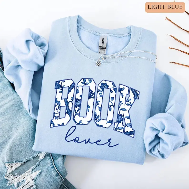 Cute Book Lover Sweatshirt & Tshirt, Bookworm Crewneck, Reading Club, Librarian Gift, Bookish Merch, Reader, Teacher Gift, Book Girly Top, Read Book Cotton Tee Unisex