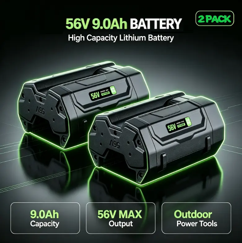 56V Max 9Ah Rechargeable Lithium-Ion Power Tool Battery, Replacement for EGO Home Improvement, Solar-Wind Power Charge Controller Accessories, Power Tool Batteries, Rechargeable Battery