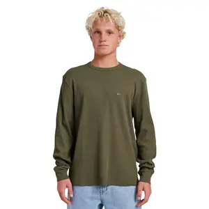 Quiksilver | Nelson Long Sleeve Thermal Top | Unisex Waffle-Knit | 350 GSM Cotton-Polyester Blend | Spring/Fall Essential Plain