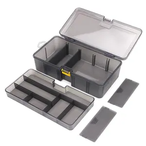 Double-layer Separated Storage Box, Multifunctional Waterproof Large-capacity with Multiple Compartments, Storage Tool Box, Fishing Tackle Organizer for Fishing Hooks, Lures and Other Small Fishing Gear