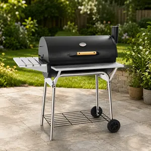 Charcoal Barrel Grill-Barbecue Smoker, Large Party Size for 8+ People, Ideal for Family Gatherings (Sports & Outdoor Camping Camp Kitchen Grill Stove)