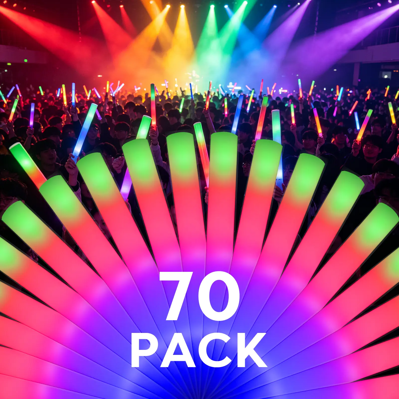AVTCTEK Ultra-Bright LED Glow Stick—a reusable LED light-up toy featuring an on/off switch; suitable for both children and adults, and perfect for raves, music festivals, weddings, Halloween, and camping trips.