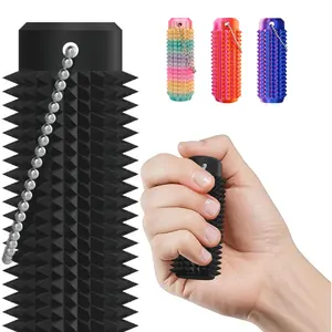 Little Ouchies Grippie Portable Vibrant Colors Stim Tool with Firm Plastic Spikes for Anxiety & Stress Relief Clip to Keys Pocket Mini Fidget Toy for Adults