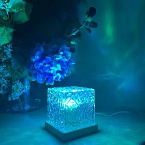 Ocean Lamp - 16 Vibrant Colors Adjustable Brightness Remote Control USB Powered LED Cube Light for Relaxation & Meditation