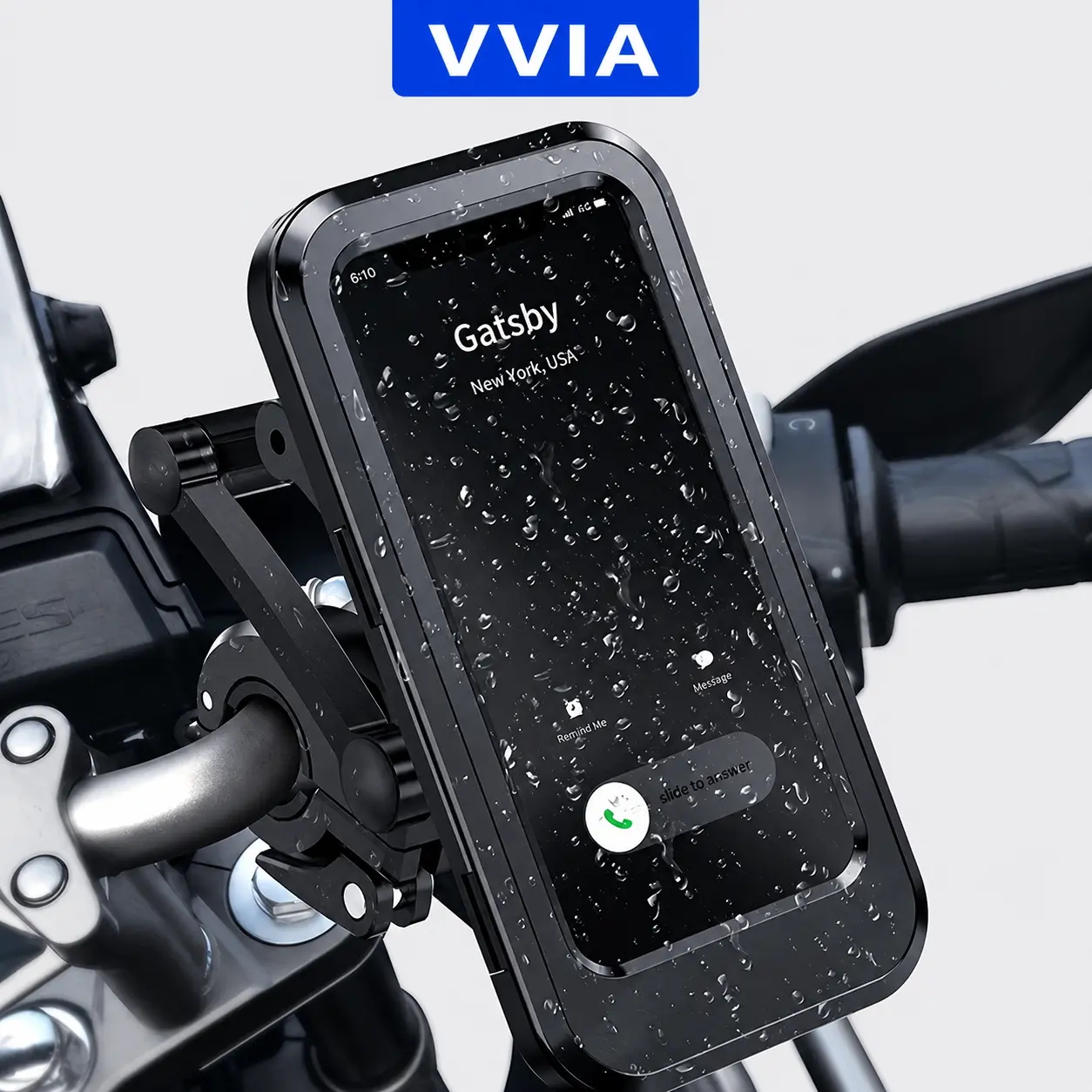 Waterproof Universal Vehicle Phone Holder - 360° Swivel Adjustable Mount for Motorcycle, Bicycle, GPS, Gatsby, New York USR Cellphones
