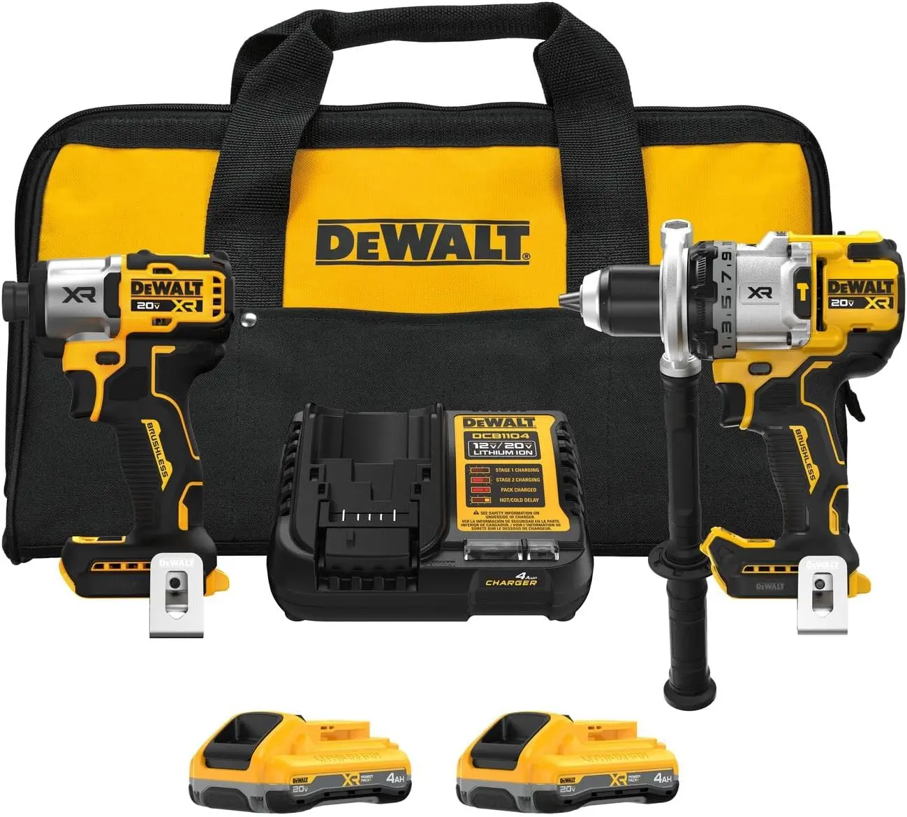DEWALT 20V MAX XR 3-Speed Hammer Drill and Impact Combo Kit with XR POWERPACK Batteries (DCK2101QQ2)