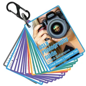 Photography Cheat Sheet for DSLR Camera Accessories for Canon Nikon Sony, Quick Reference Cards Photographers Book for Beginners, Settings, Exposure, Modes, Composition, Lighting, etc. Portable 4×3 Inch
