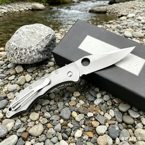 H10402 1pc Folding Knife High Hardness Edc Multifunctional Durable Lightweight, Camping Fishing Choice, Men's Gift, Collapsible Folding Cutlery, Metal Carabiner Cutlery