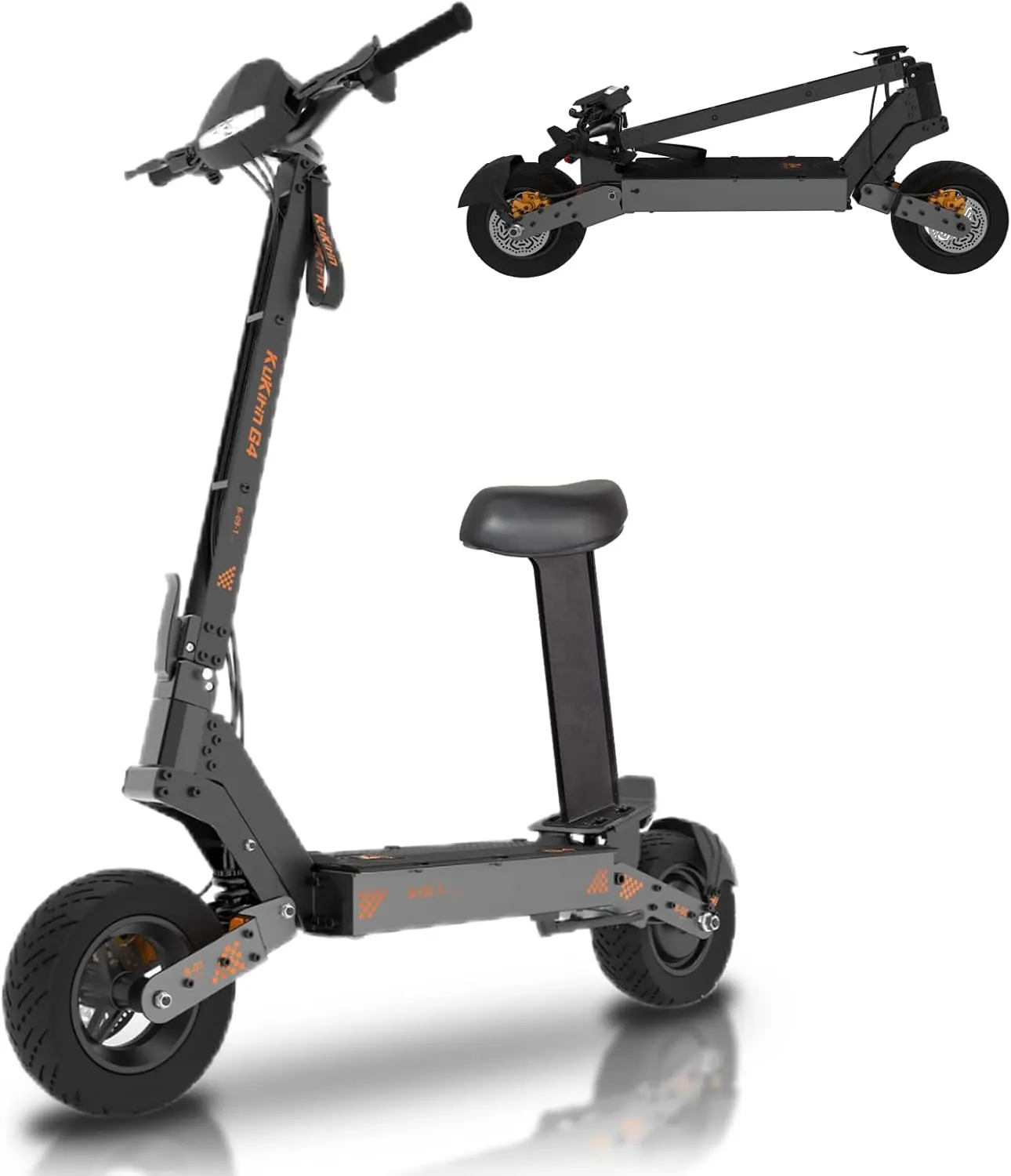 KUKIRIN G4 Adult Foldable Electric Scooter - 2000W Motor, 1200Wh Power, 43 mi Max Range, 43 MPH Max Speed, 11" Off-Road Puncture-Proof Solid Tires, Dual Disc Brakes, portable Sports & Outdoor Fitness commuter Equipment e-scooter foldable portable front