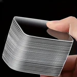 Double Sided Tape, Multipurpose Mounting Tape, Strong Adhesive Tape, No Residue and Removable Tape for Pictures, Carpets, Walls, Glass, Metal and Plastic