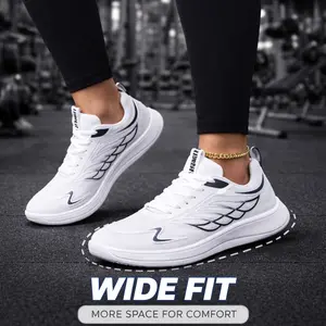 2026 new wide-last shoes, lightweight soft-soled comfortable sports shoes, outdoor shock-absorbing anti-slip road running shoes, indoor jump rope fitness shoes, lace-up wide-toe casual women’s footwear, everyday versatile breathable mesh sneakers.