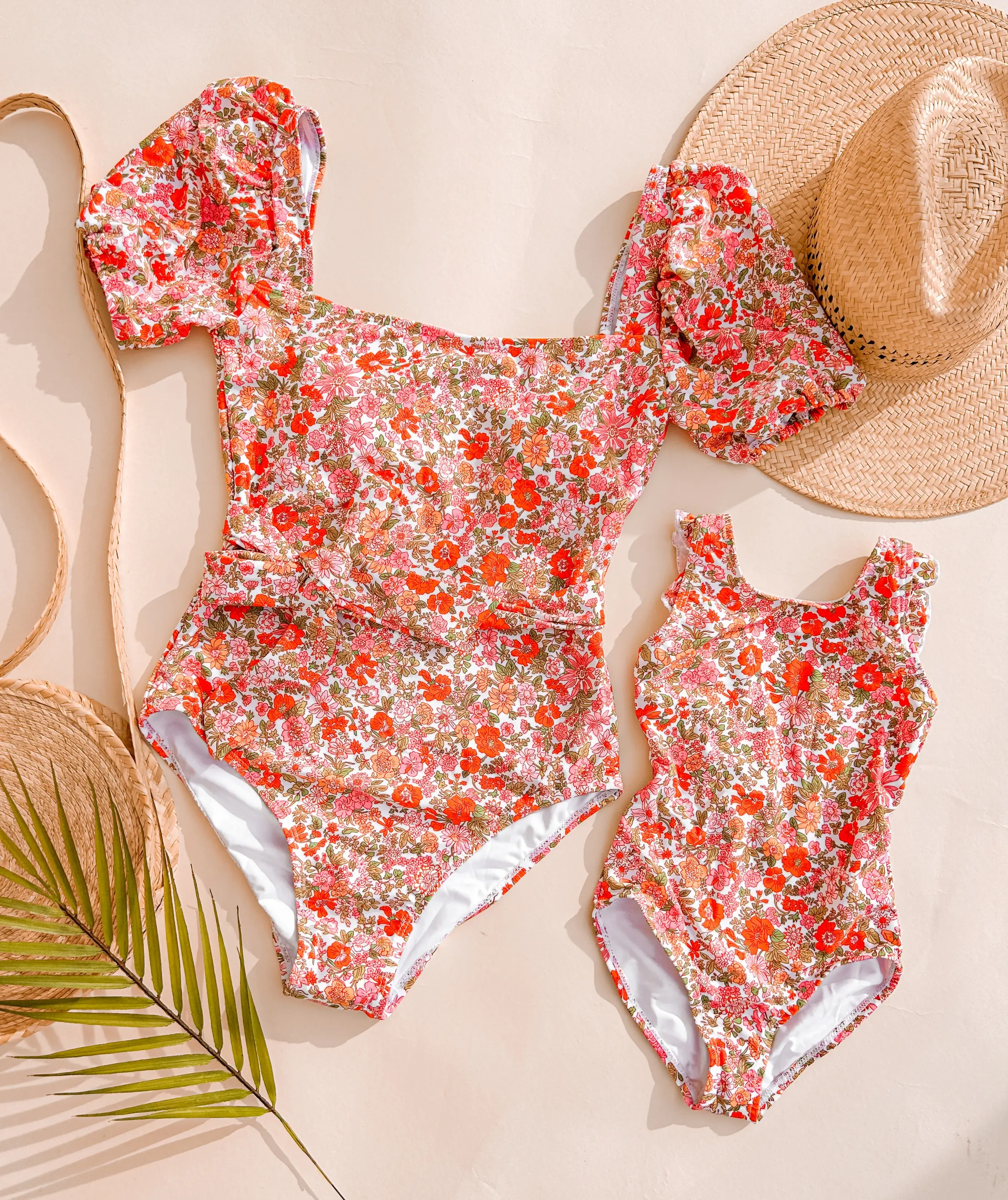 Mommy and Me Small Flower Swimwear, mommy and me , matching swimwear, mother daughter matching swimsuits