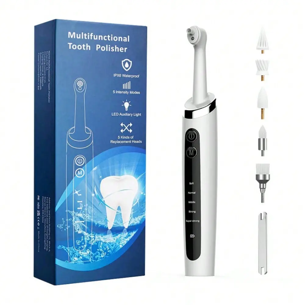 Electric Tooth Scrubber and Polisher, Portable IPX6 Waterproof Teeth Cleaner for Daily Mouth Care, Plug-In Household Oral Care Appliance