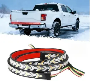 Car Tailgate Light, Fishbone Tailgate LED Light Bar, Sequential Turn Signal Brake Strobe Lamp, Waterproof Easy Install Universal Rear Light for Car SUV Truck Van Trailer