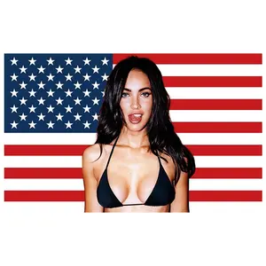 Megan Fox American 3x5Ft Flag Tapestry for Wall Hanging College Dorm Room Decor Outdoor  Parties Banner with 4 Brass Grommets