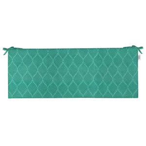 RSH Décor Fenbrook Teal Bench Cushion, Indoor Outdoor Use, Foam with Ties, Made in USA, 36” x 14” x 3”