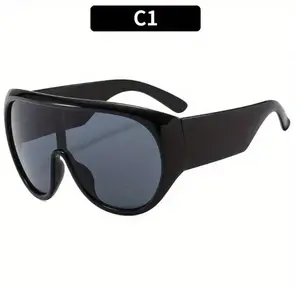 1 Pc New Large-Frame Sports Protective Sunglasses, Men's And Women's Personalized Sunglasses.