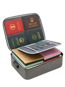 Large Capacity Document Organizer Bag, Waterproof Certificate Passport Holder, Lockable File Storage for Home Use, Minimalist Design for All Seasons, Travel Organizer Bag