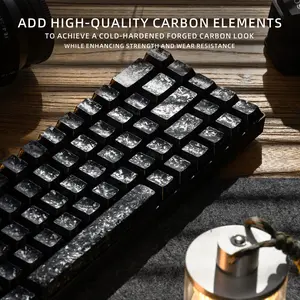 XVX Forged Carbon-Look Cherry Profile Shine-Through Keycaps Set 140-key keycap set（Keycaps Only, Keyboard Not Included）