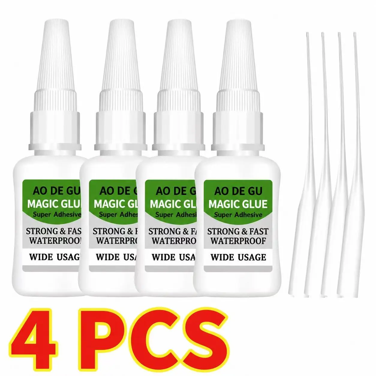 4PCS Fast-Setting CA Glue - Universal Quick Dry Adhesive, Multi Purpose Solution for Projects and Repairs, Glue and Seal Tool rubber