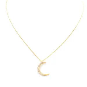 Crescent Moon Jeweled Necklace