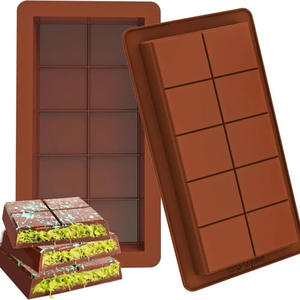 Silicone Chocolate Bar Mold, Large & Thick Chocolate Candy Bar Mold, Baking Mold, Home Baking Supplies, Chocolate Mold for Home Kitchen Baking House, Square Shaped Food Grade Silicone Molds