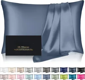 Silk Pillowcase for Hair and Skin, Mulberry Silk Pillow Cases Standard Size, Natural Silk Satin Pillow Covers with Hidden Zipper, Gifts for Women Men
